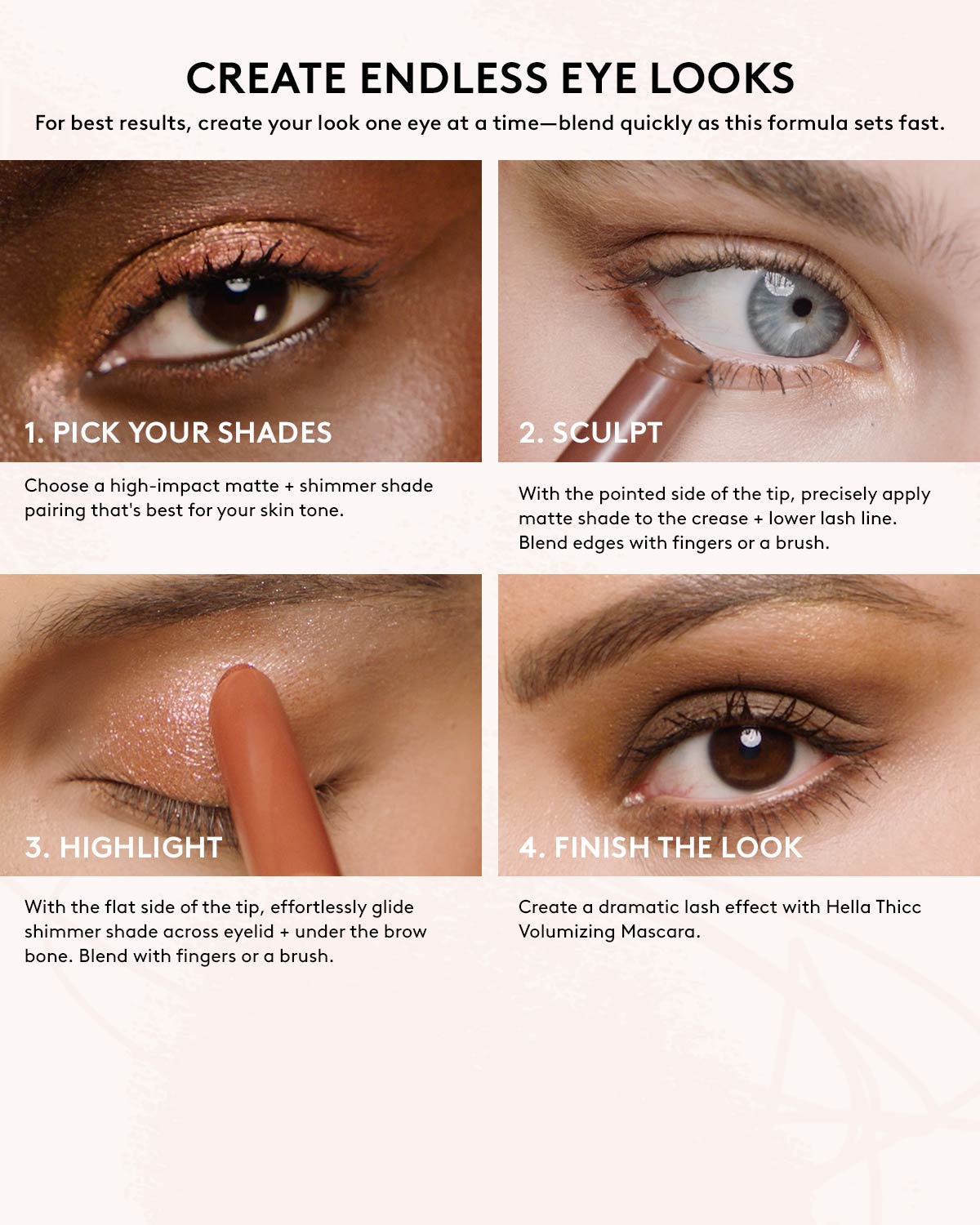 Bold Eye Essentials Bundle: Eyeshadow Stick. Gel Eyeliner + Mascara