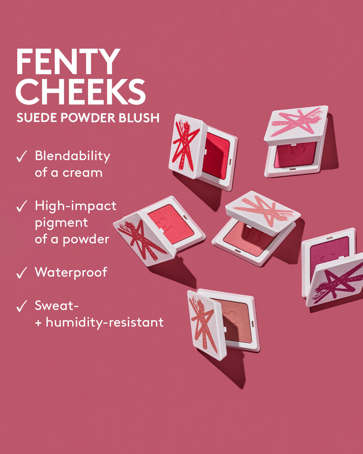 Fenty Cheeks Suede Powder Blush — Petal Poppin'