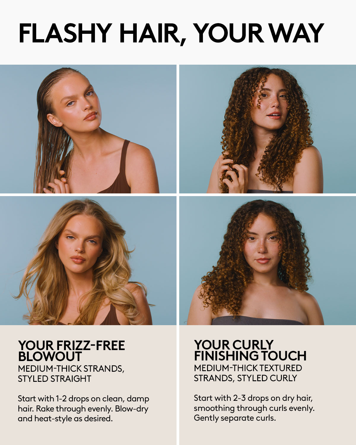 Heat Stylers Bundle: The Protective Type Heat Protectant Styling Cream + The Flashy One Hair Treatment Oil