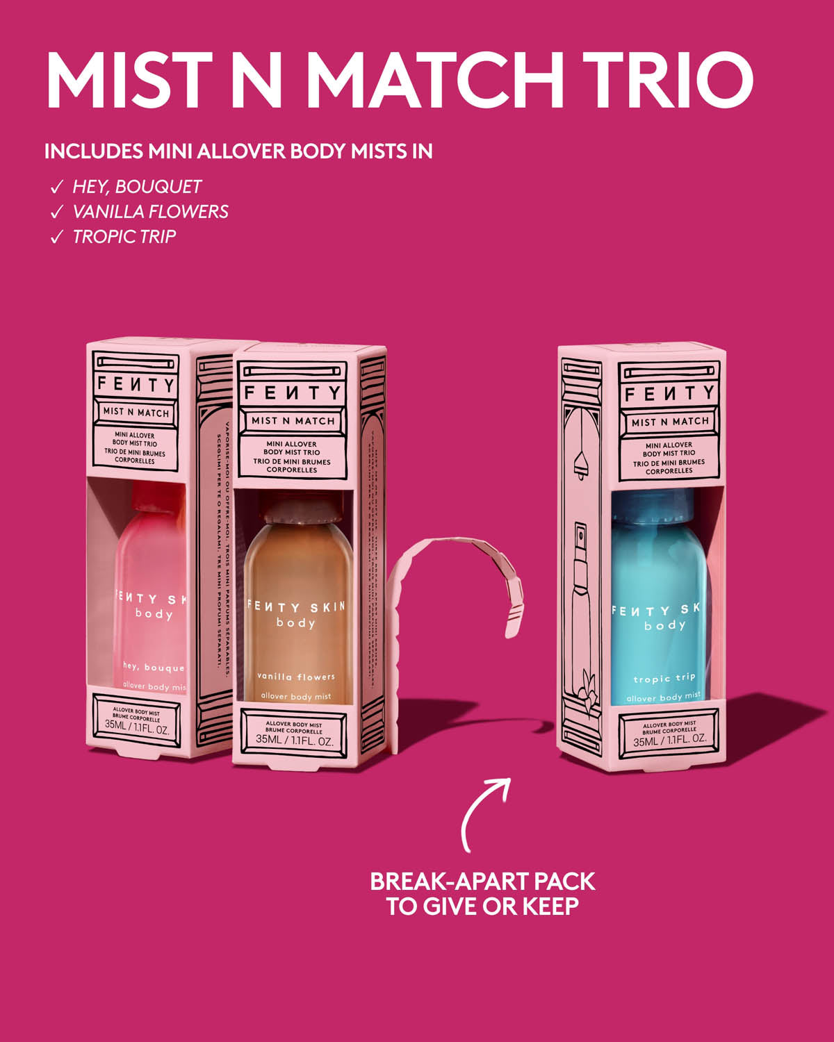 Mist N Match Mini Allover Body Mist Trio