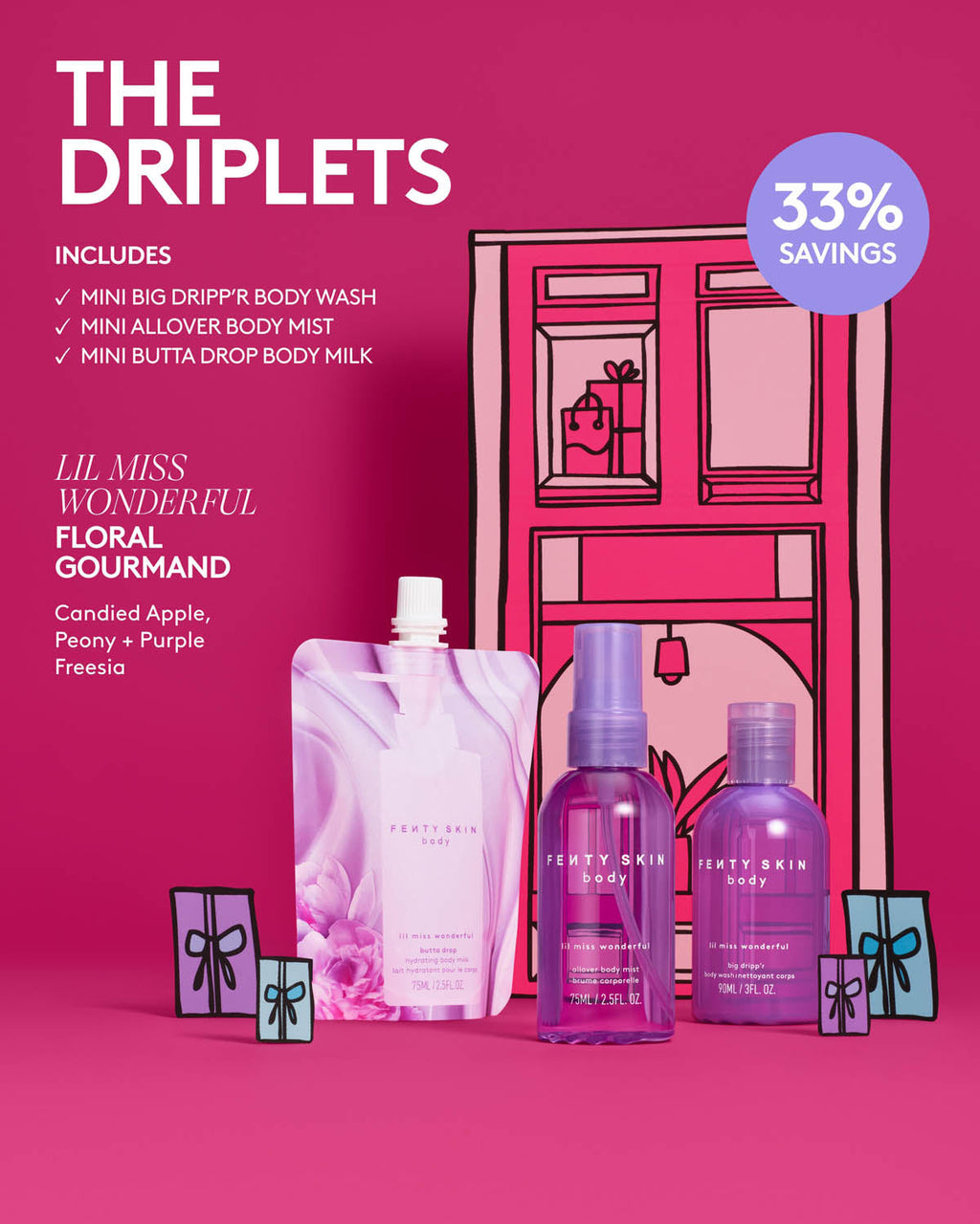 The Driplets Mini Body Wash. Milk + Mist Set
