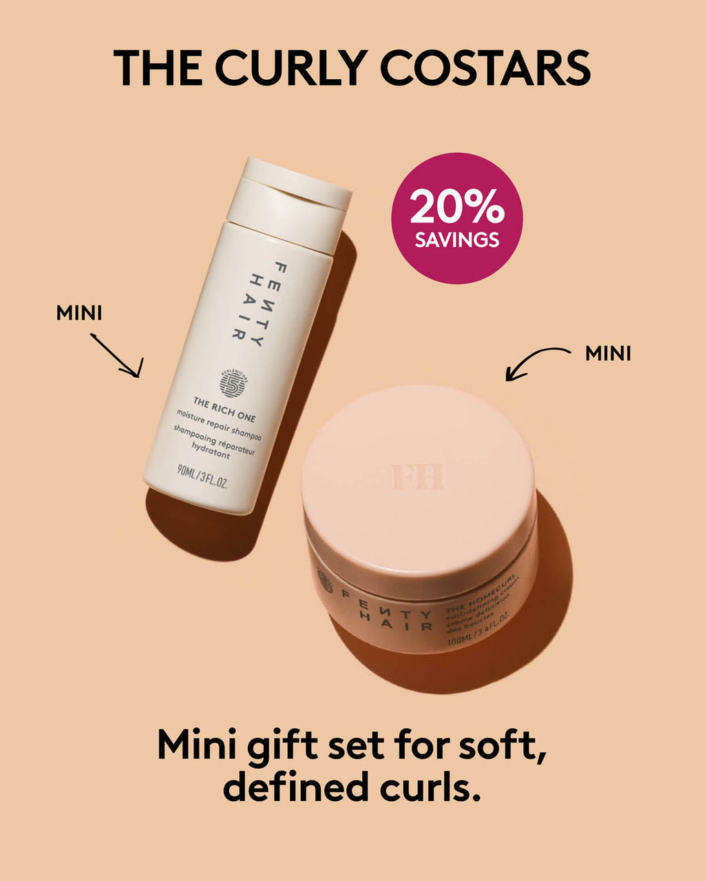 The Curly Costars Mini Moisture Repair Shampoo + Curl-Defining Cream Set